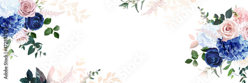 Floral banner arranged from leaves and flowers