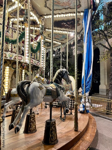 Antique wooden carousel