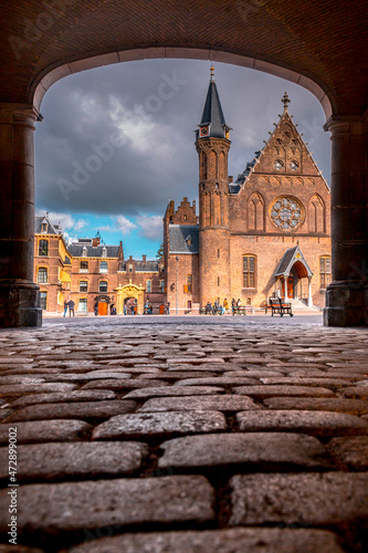 The historical Dutch parliament building, Binnenhof in Den Haag photo