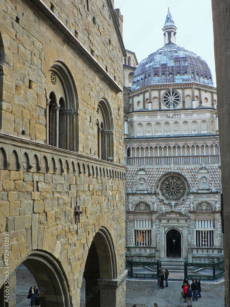 Old architecture in the city of Bergamo