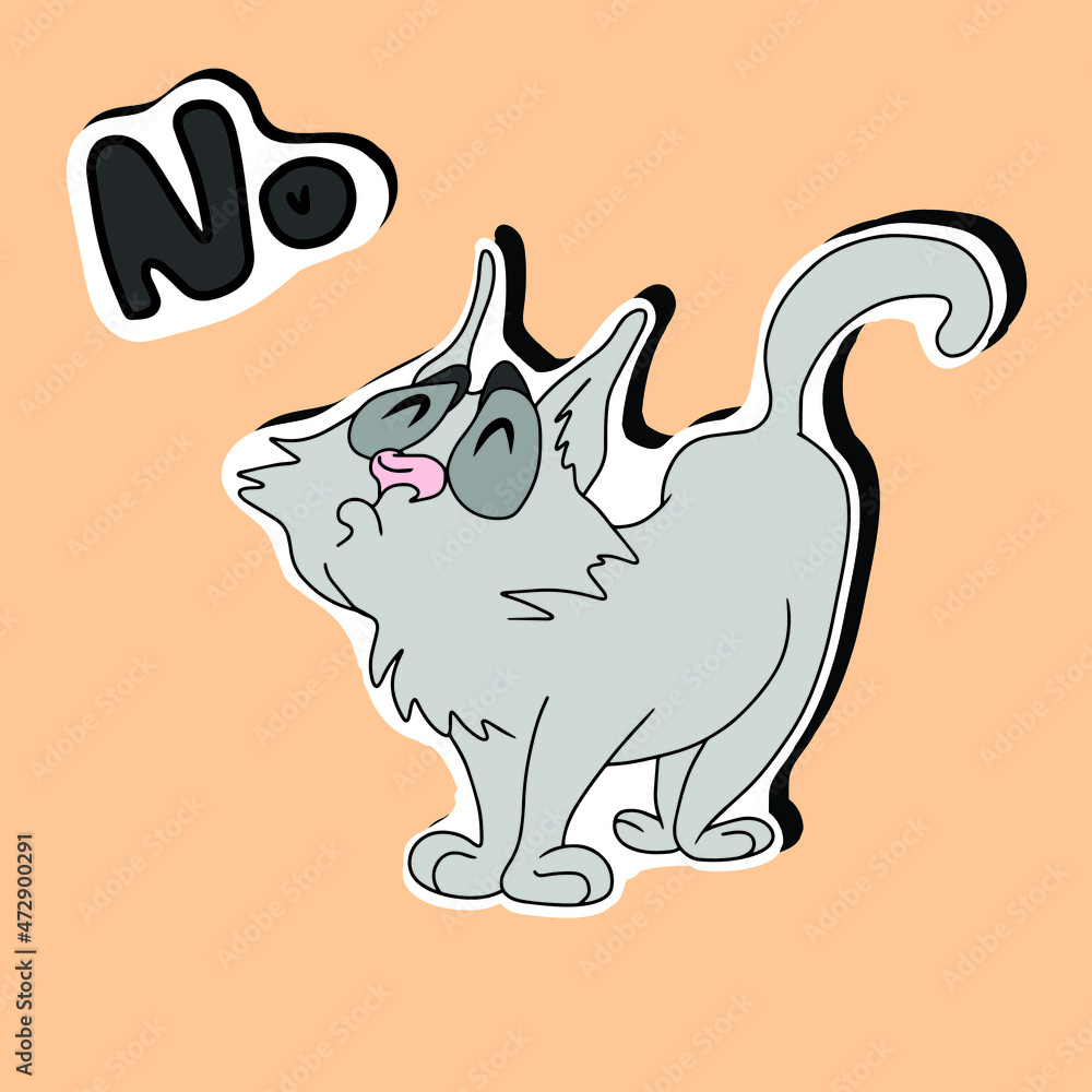 Vector children's cat design for stickers,social media banners,postcards Vector children's cat design for stickers,social media banners,postcards