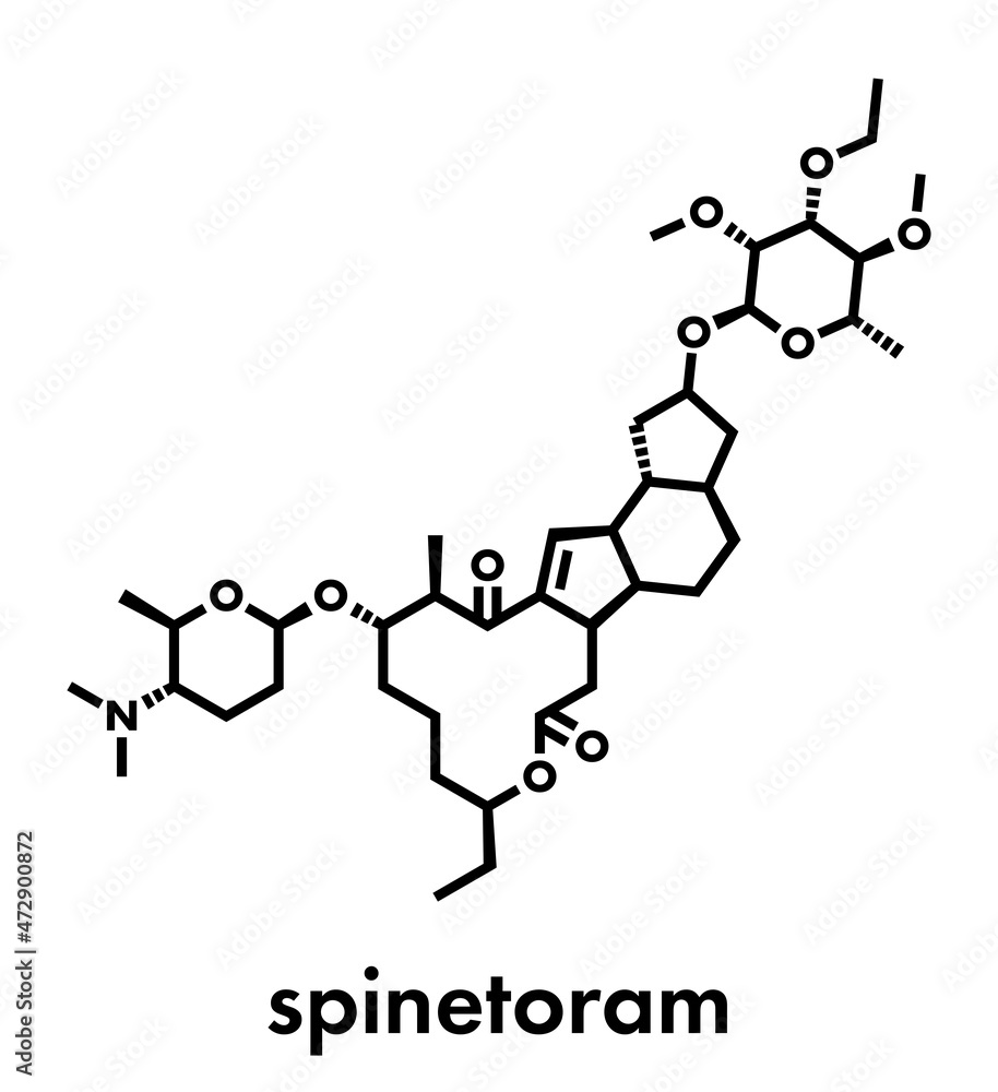 Fototapeta premium Spinetoram insecticide molecule. Skeletal formula.