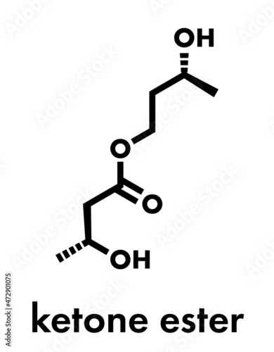 Ketone ester molecule. Present in drinks to induce ketosis. Skeletal formula.