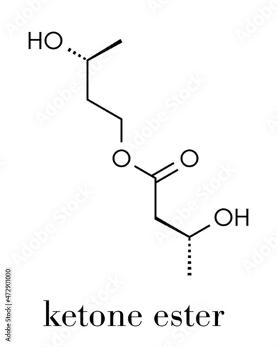 Ketone ester molecule. Present in drinks to induce ketosis. Skeletal formula.