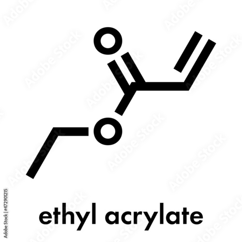Ethyl acrylate molecule. Skeletal formula.