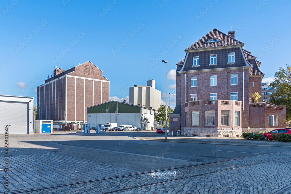 Obraz premium Westhafen port BEHALA with the old warehouse and administrative buildings in Berlin, Germany
