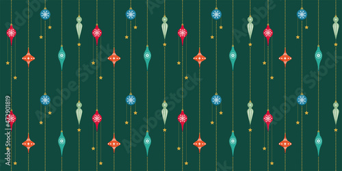 Patrón de esferas navideñas para banner, web o textil.