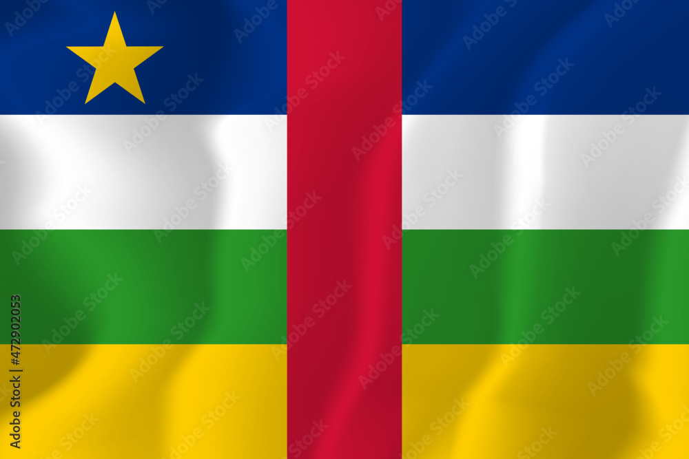 Obraz premium Central African Republic national flag soft waving background illustration