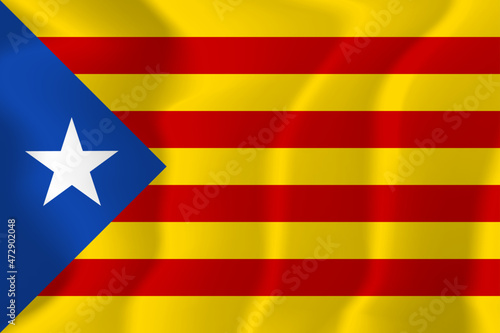 Catalonia national flag soft waving background illustration