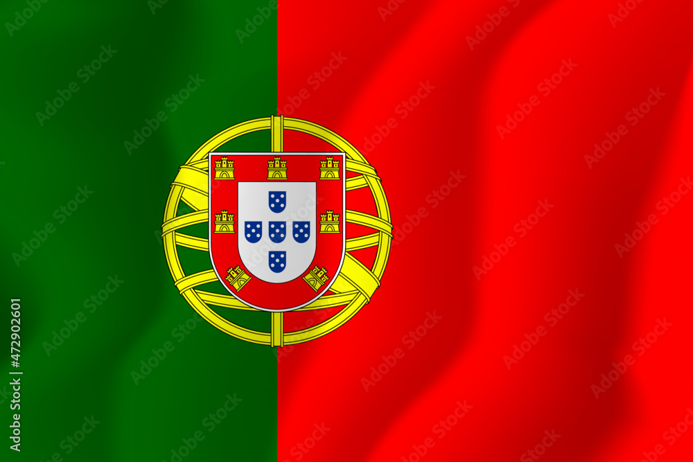 Portugal national flag soft waving background illustration