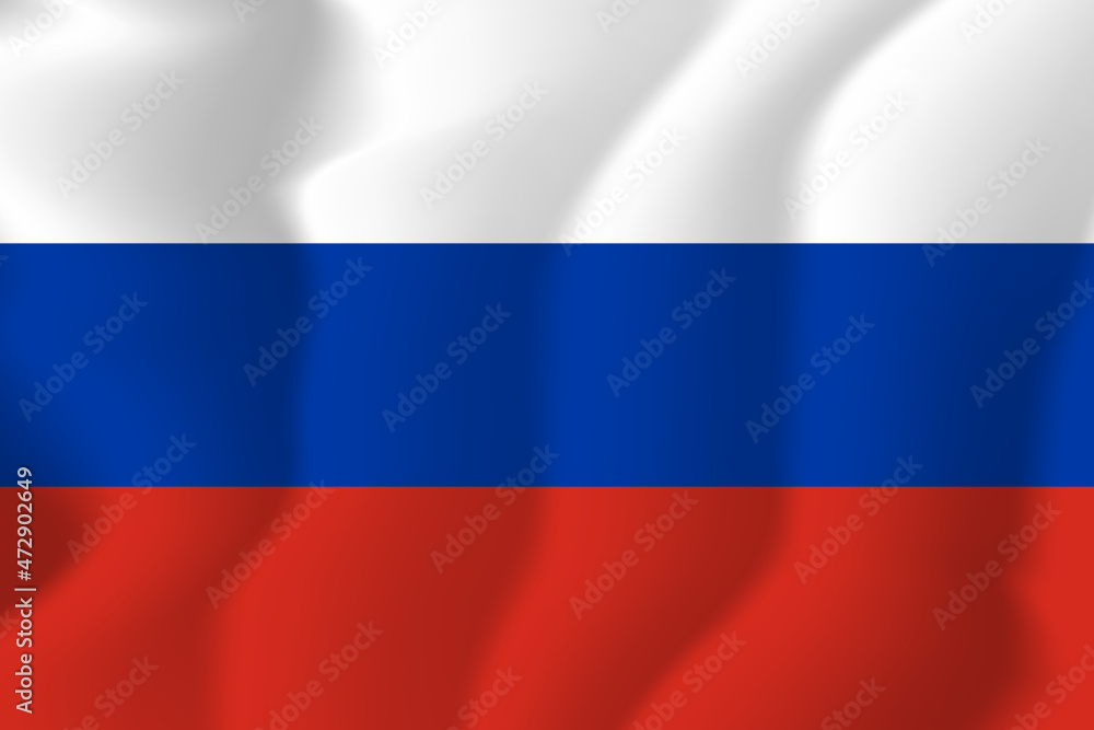 Fototapeta premium Russia national flag soft waving background illustration