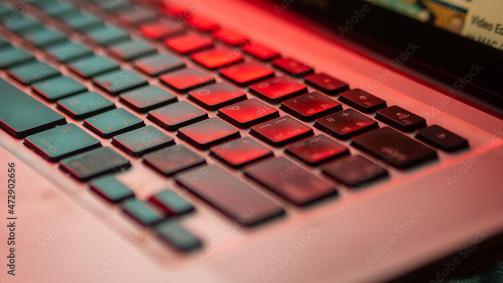 Apple Macbook Keyboard. Close-up shot Apple Macbook Keyboard. Close-up shot