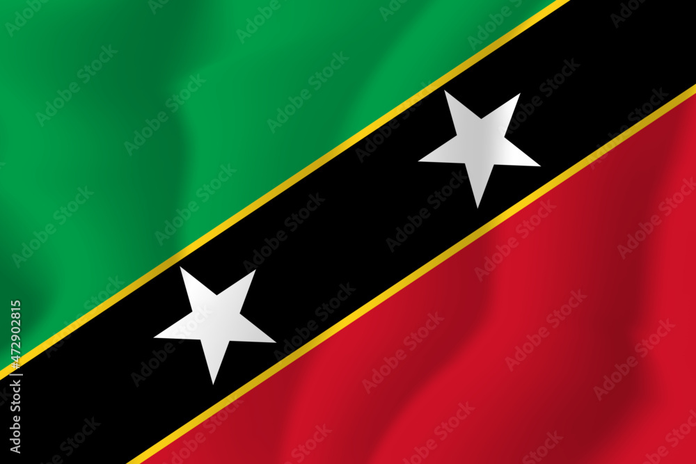 Saint Kitts and Nevis national flag soft waving background illustration Saint Kitts and Nevis national flag soft waving background illustration