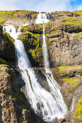 Rjukandafoss waterfall in Jokuldalur in Northeast Iceland photo