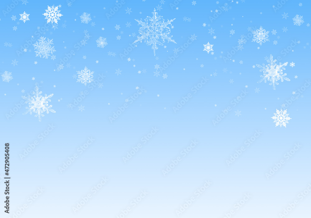 Snow background. Blue Christmas snowfall with defocused flakes. Winter concept with falling snow. Holiday texture and white snowflakes. Snow background. Blue Christmas snowfall with defocused flakes. Winter concept with falling snow. Holiday texture and white snowflakes.