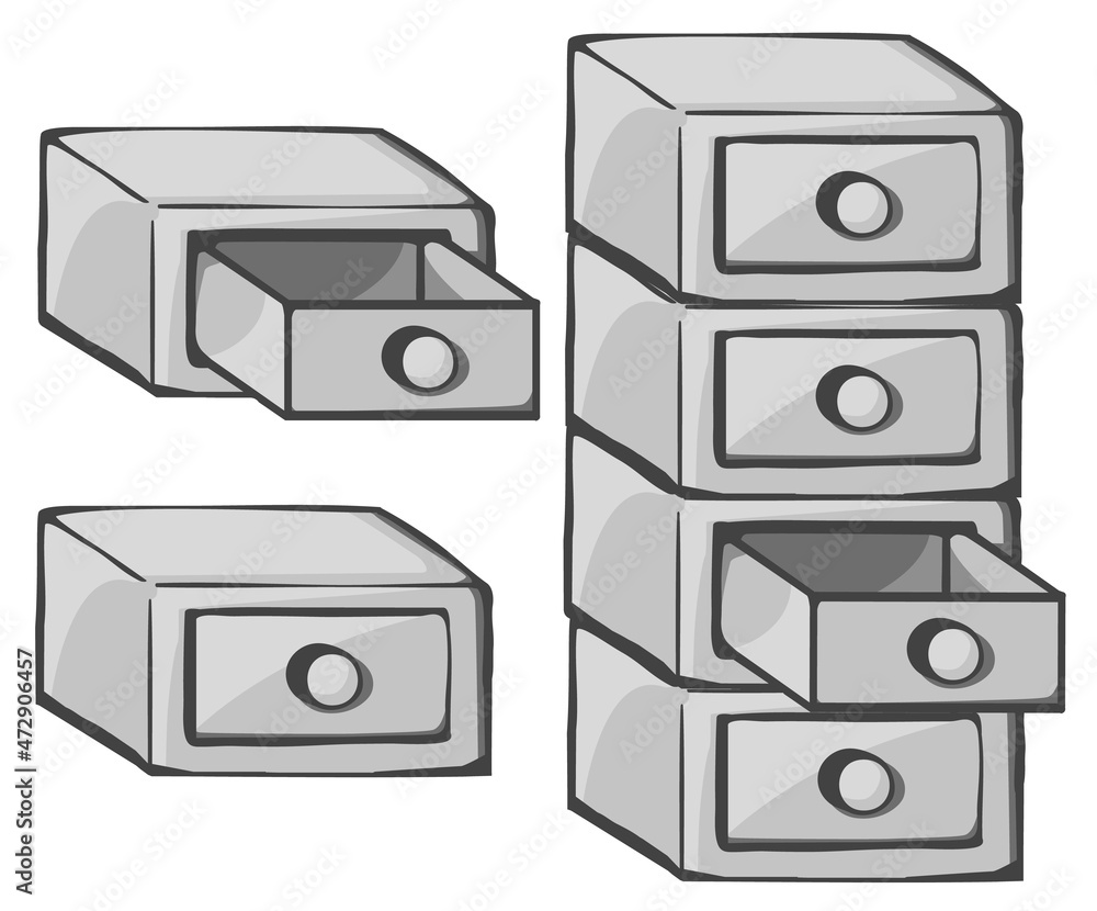 Obraz premium Drawer Stack Design Element Set