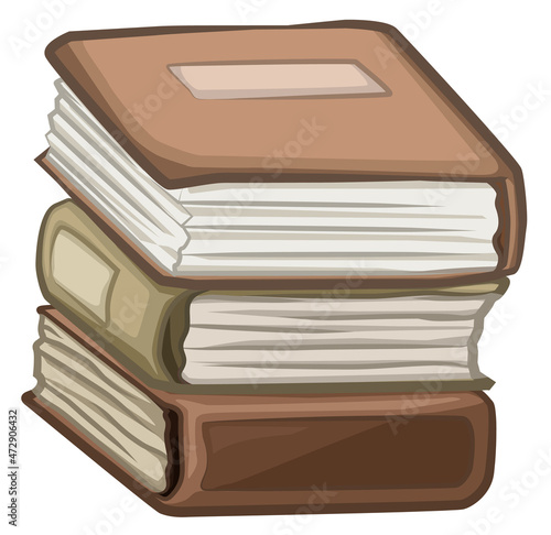 Books Stack Three Cartoon