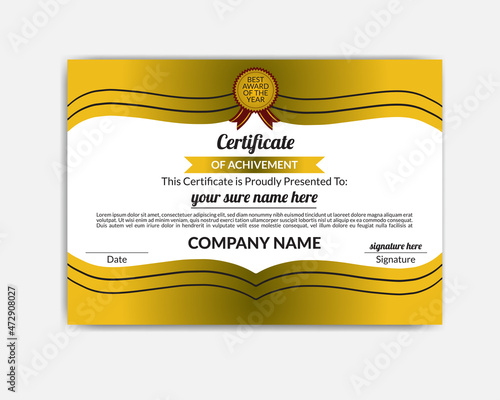 Creative, Professional, Eye catching, Modern, Corporate, Educational, Industrial and Horizontal Certificate Template Design 1 for print, School, High School, Diploma, Honours, Phd, Company, University