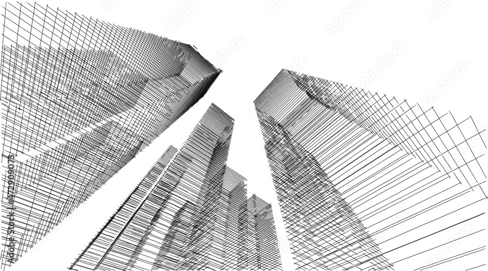 Fototapeta premium City concept sketch 