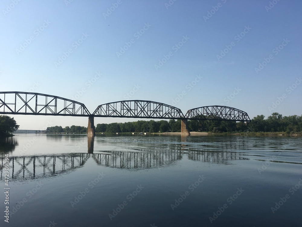 Bridge Reflection in River