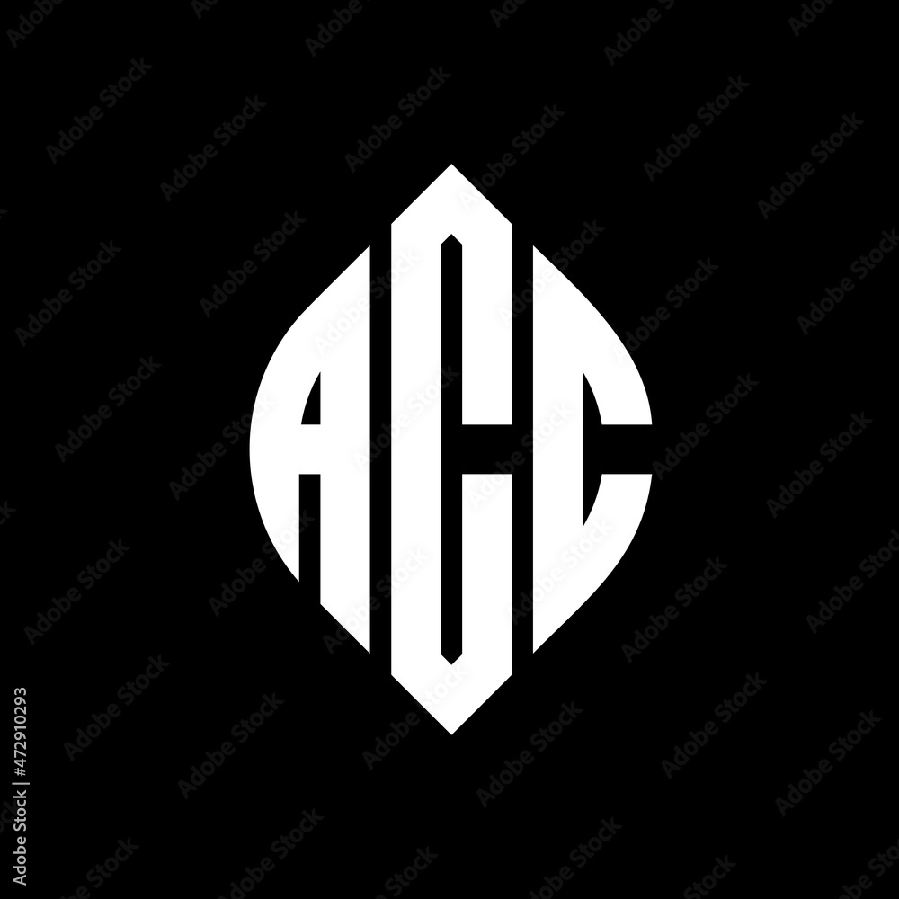 ACC circle letter logo design with circle and ellipse shape. ACC ...