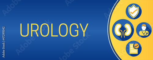 Urology Banner Illustration Background with Kidney, Doctor Icons
