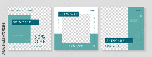 skincare beauty promotion banner social media pack template premium