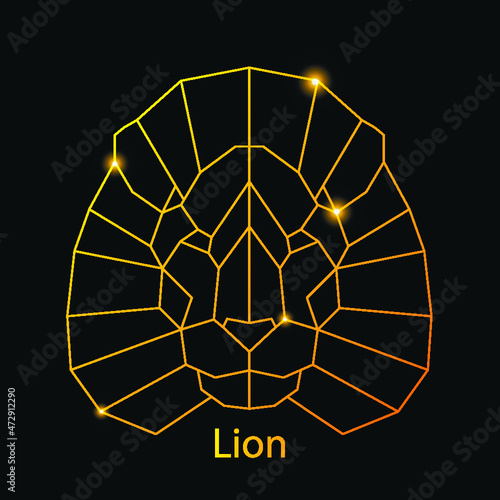 Lion head lineart logo