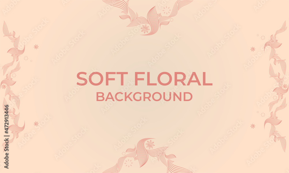 soft color line floral ornament shape background