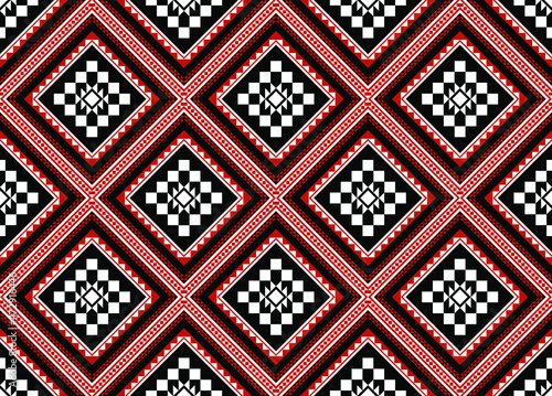 Geometric ethnic oriental seamless pattern traditional Design for background,carpet,wallpaper.clothing,wrapping,Batik fabric,Vector illustration.embroidery style - Sadu, sadou, sadow or sado