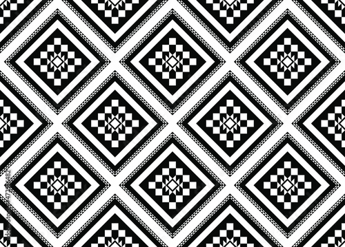 Geometric ethnic oriental seamless pattern traditional Design for background,carpet,wallpaper.clothing,wrapping,Batik fabric,Vector illustration.embroidery style - Sadu, sadou, sadow or sado