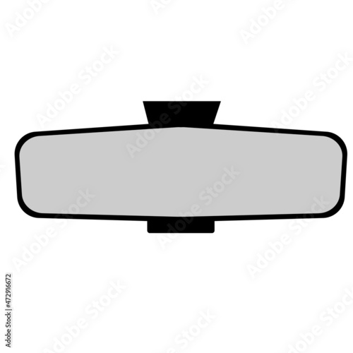 Car Mirror on white background. Rear view mirror sign. flat style.