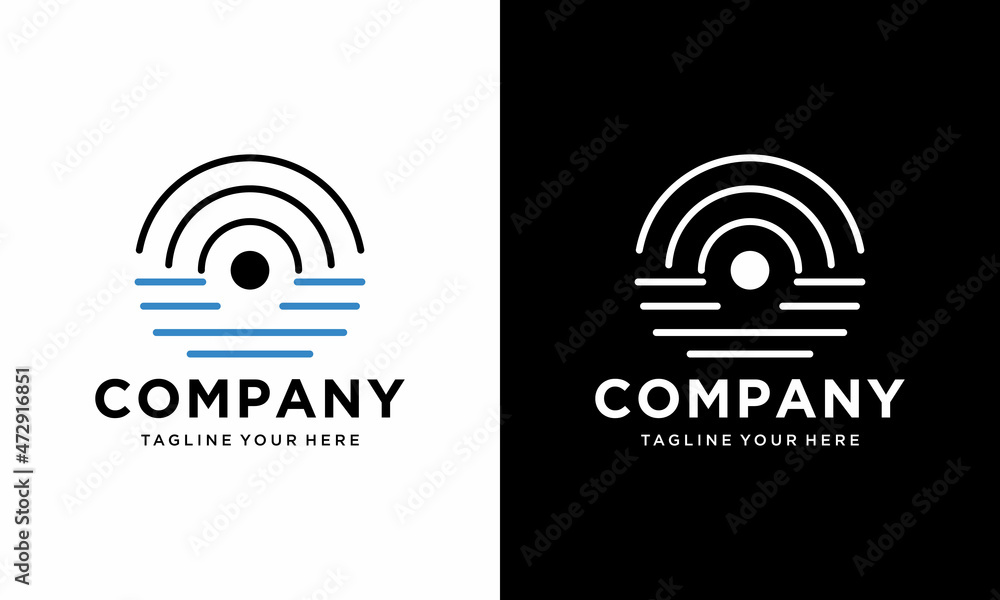 Waves lines symbol isolated vector, sea or ocean water, sound signal, abstract design element. on a black and white background. Waves lines symbol isolated vector, sea or ocean water, sound signal, abstract design element. on a black and white background.