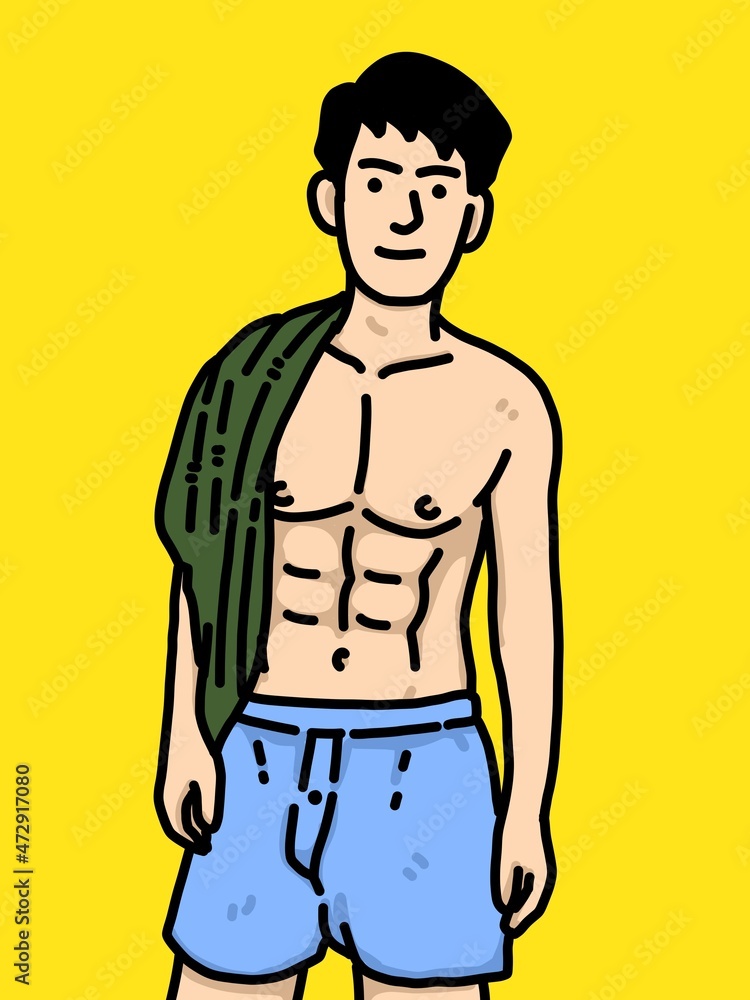 cute man cartoon on yellow background cute man cartoon on yellow background