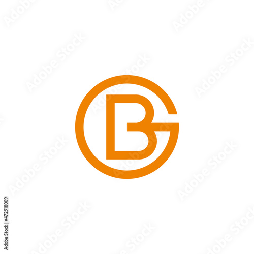 letter gb linked circle round geometric logo vector