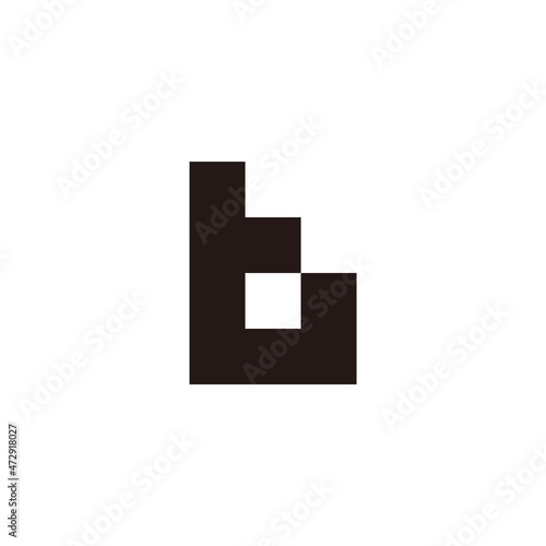 letter tb simple geometric logo vector