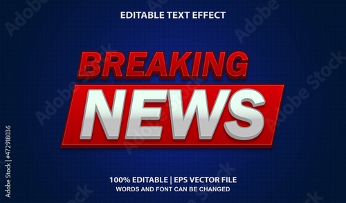 Breaking News Editable Text Effect