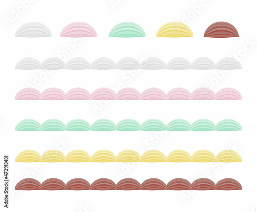 カラフルな生クリーム素材