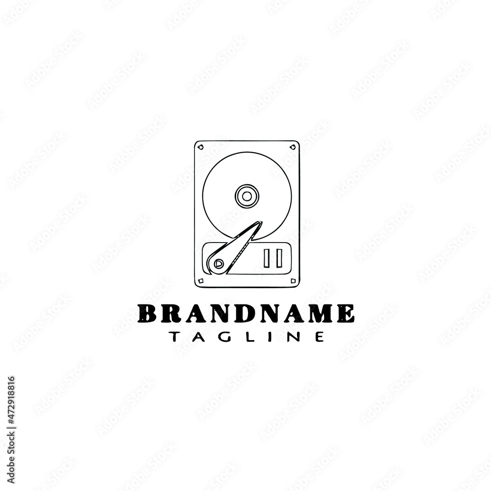 hard drive logo icon design template black isolated vector hard drive logo icon design template black isolated vector