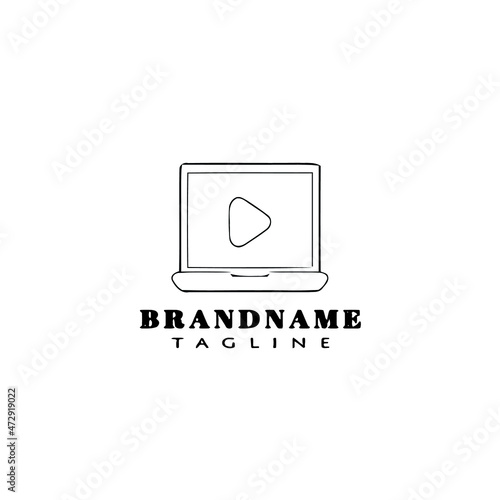 laptop logo design icon vector illustration