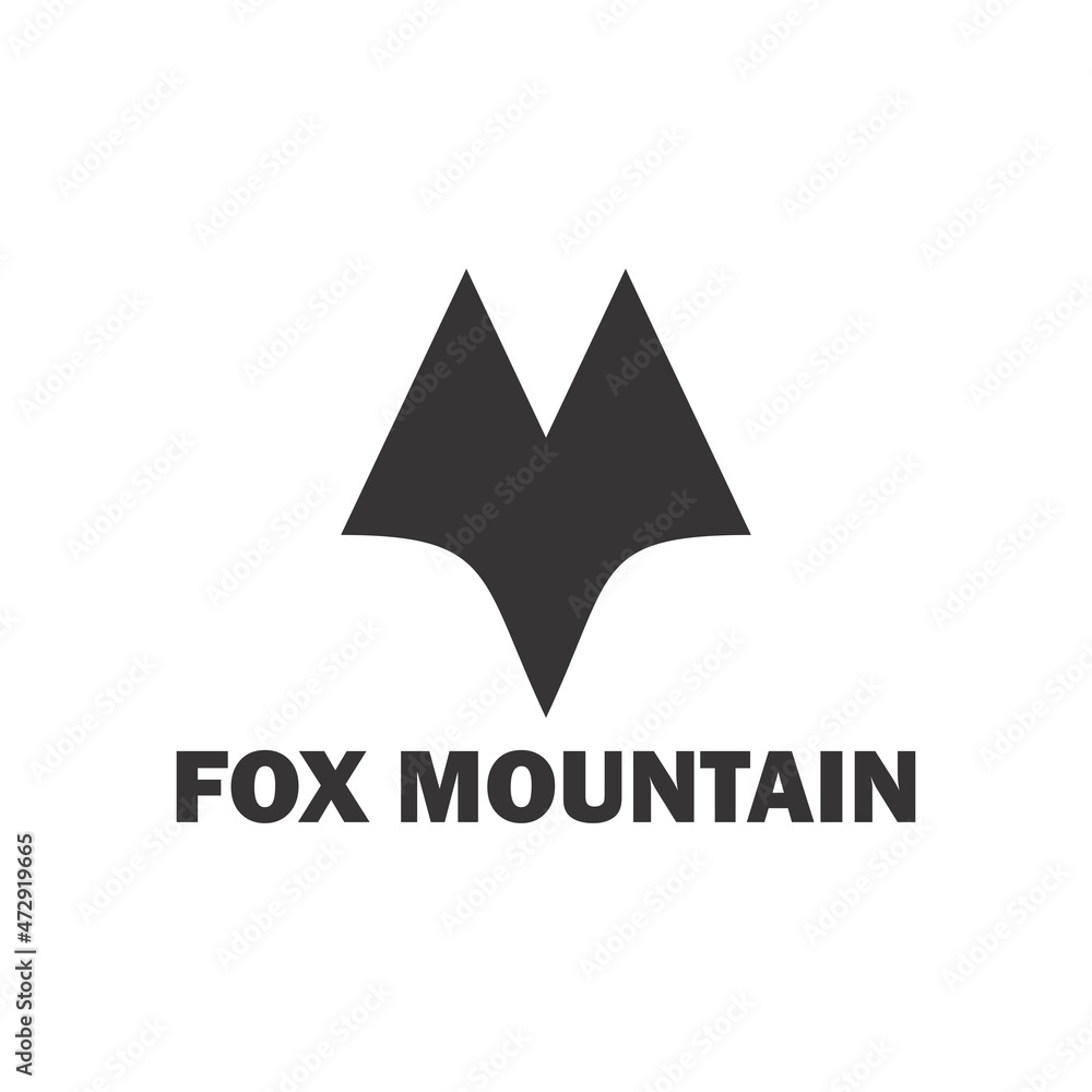 Obraz premium fox mountain logo m design