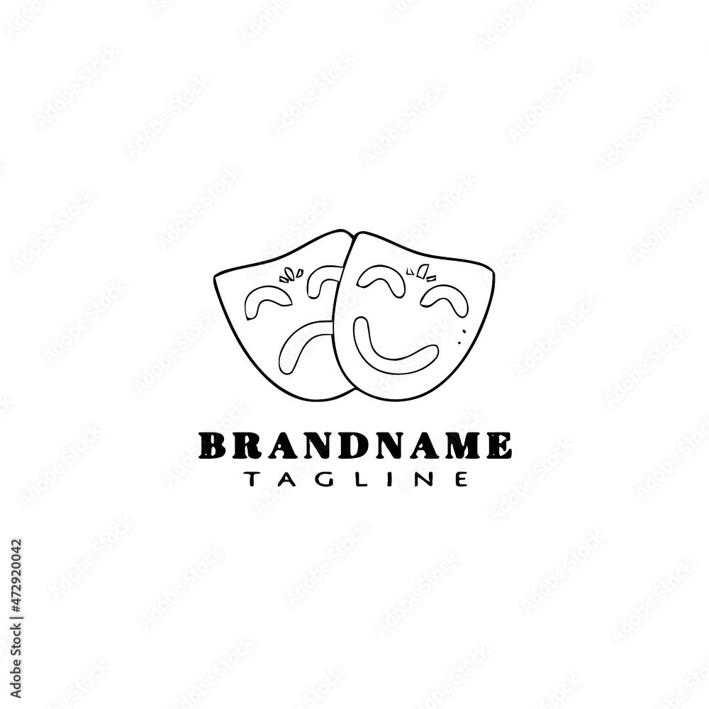 theater mask logo cartoon icon design template black isolated vector illustration theater mask logo cartoon icon design template black isolated vector illustration