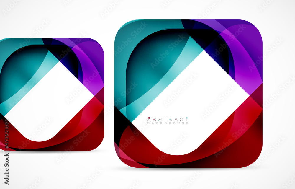 Minimal background. Abstract square shape with round corners created with wavy forms. Vector Illustration For Wallpaper, Banner, Background, Landing Page Minimal background. Abstract square shape with round corners created with wavy forms. Vector Illustration For Wallpaper, Banner, Background, Landing Page