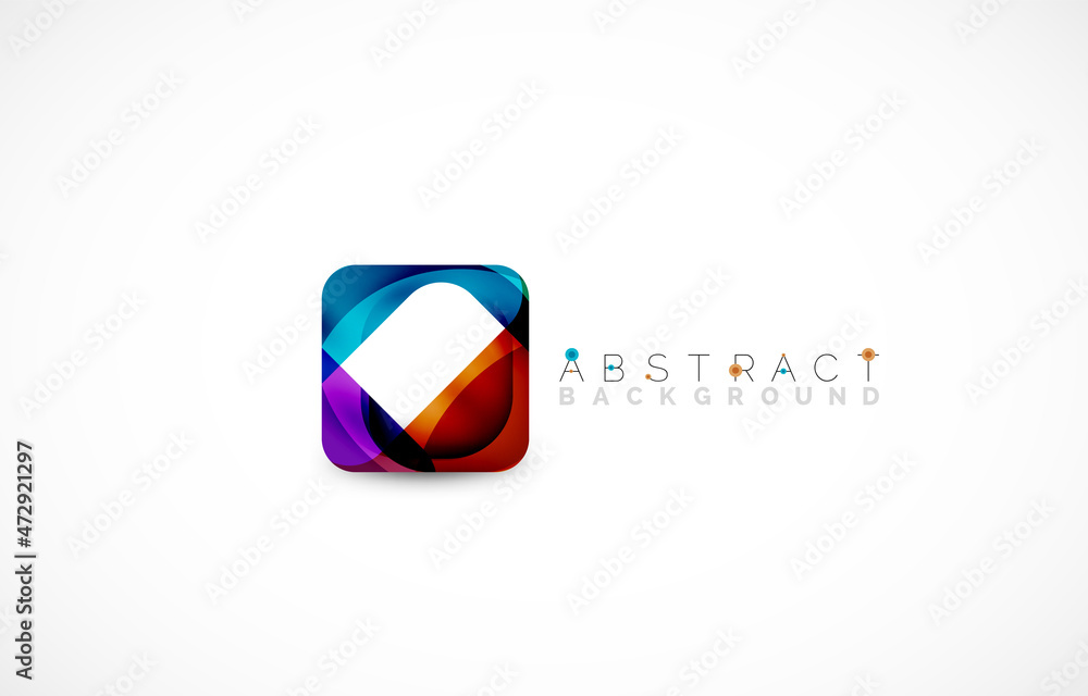 Minimal background. Abstract square shape with round corners created with wavy forms. Vector Illustration For Wallpaper, Banner, Background, Landing Page Minimal background. Abstract square shape with round corners created with wavy forms. Vector Illustration For Wallpaper, Banner, Background, Landing Page