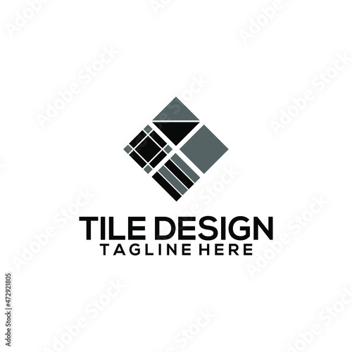 Abstract Tile Logo Concept Isolated in White Background