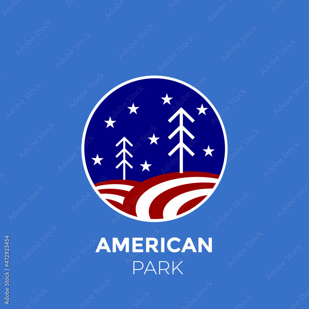Logo American Park with minimalist concept Logo American Park with minimalist concept