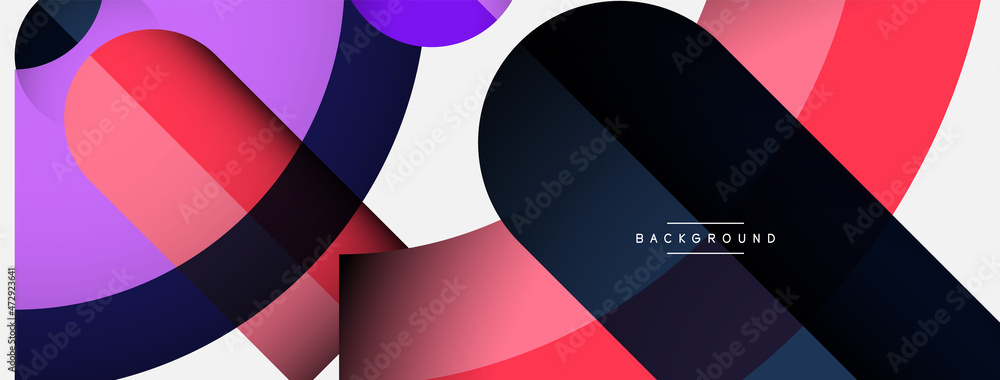 Geometric abstract background. Round shapes, circles, lines composition for wallpaper banner background or landing page Geometric abstract background. Round shapes, circles, lines composition for wallpaper banner background or landing page