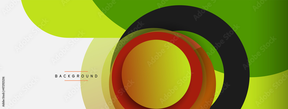 Obraz premium Circle and round shapes abstract background. Vector illustration for wallpaper banner background or landing page