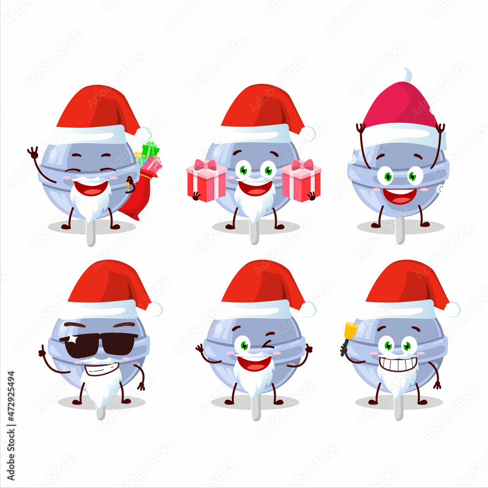 Santa Claus emoticons with sweet blueberry lolipop cartoon character Santa Claus emoticons with sweet blueberry lolipop cartoon character