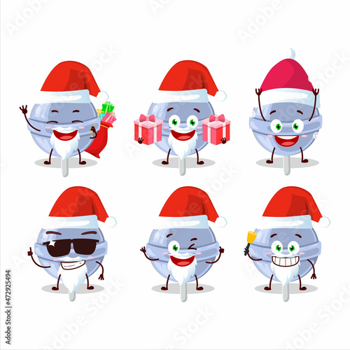 Santa Claus emoticons with sweet blueberry lolipop cartoon character